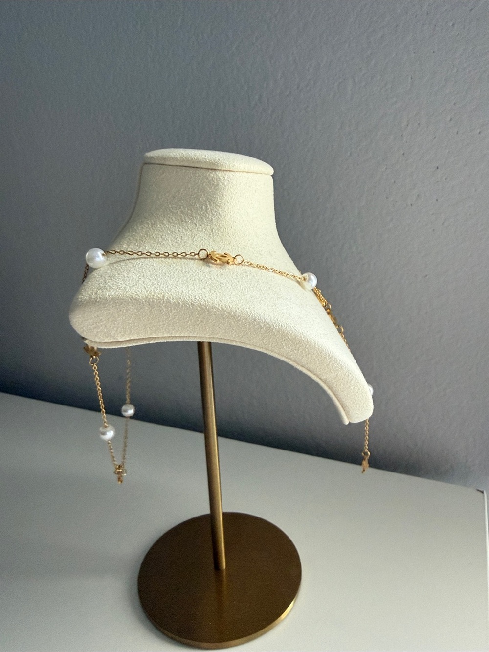 Source Unknown Gold Pearl Necklace